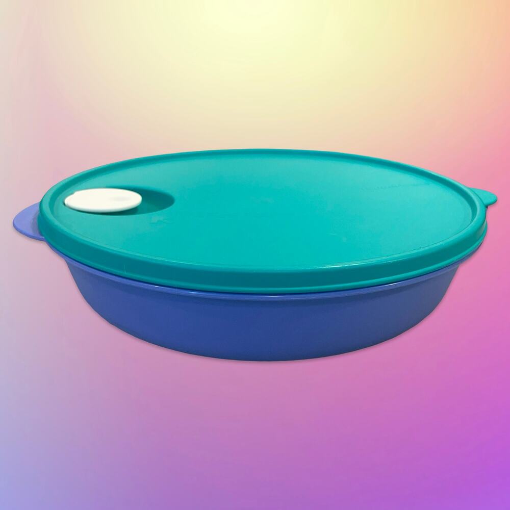 Tupperware Crystal Wave Divided Meal Keeper 10" Dish Bowl 3284R 2651C Vintage